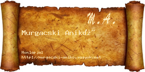 Murgacski Anikó névjegykártya